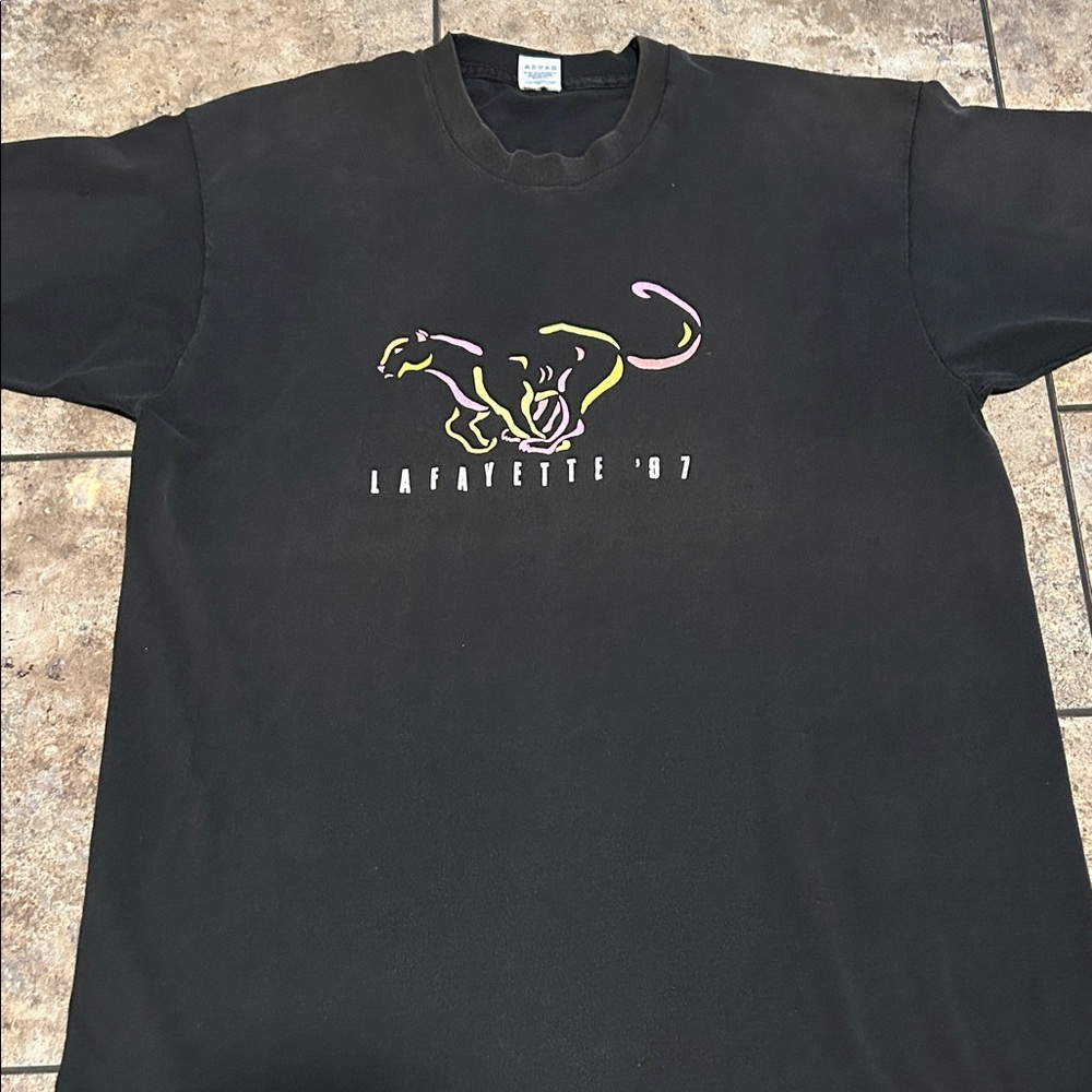 Lafayette Pa College Vintage 97 Single Stictch Black T-Shirt